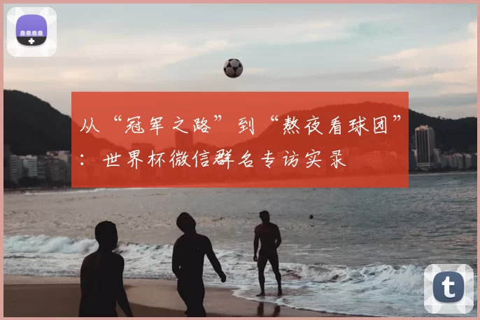 从“冠军之路”到“熬夜看球团”:世界杯微信群名专访实录